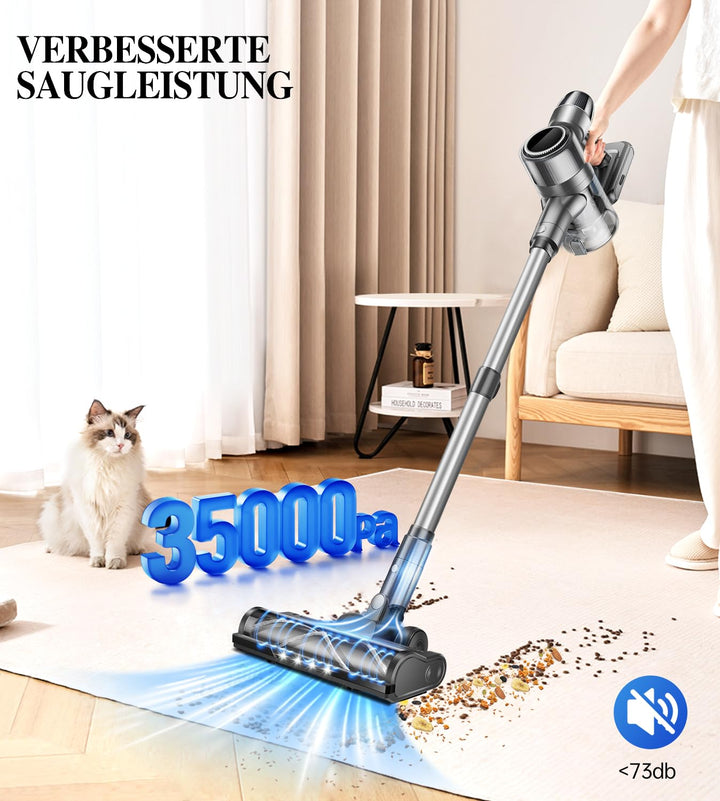 Stielstaubsauger Kabellos 350W 35.000 Pa mit Ladestation Tierhaare - Bild 3