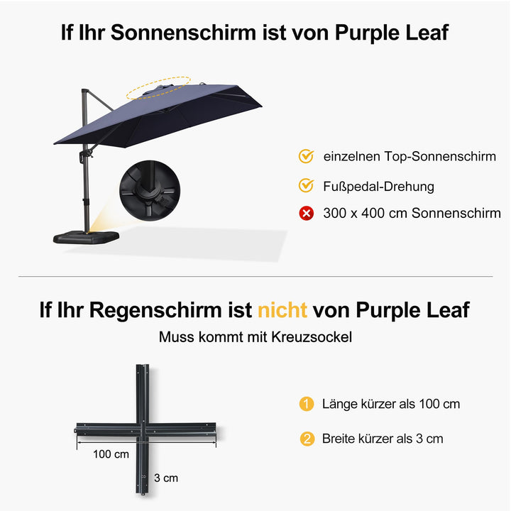 Sonnenschirmständer Ampelschirm befüllbar 150 kg Anthrazit - Bild 3