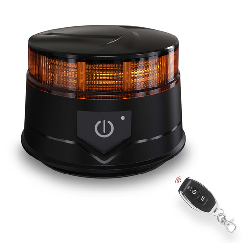 Rundumleuchte Akku mit Fernbedienung 30 LED Magnet IP67 gelb