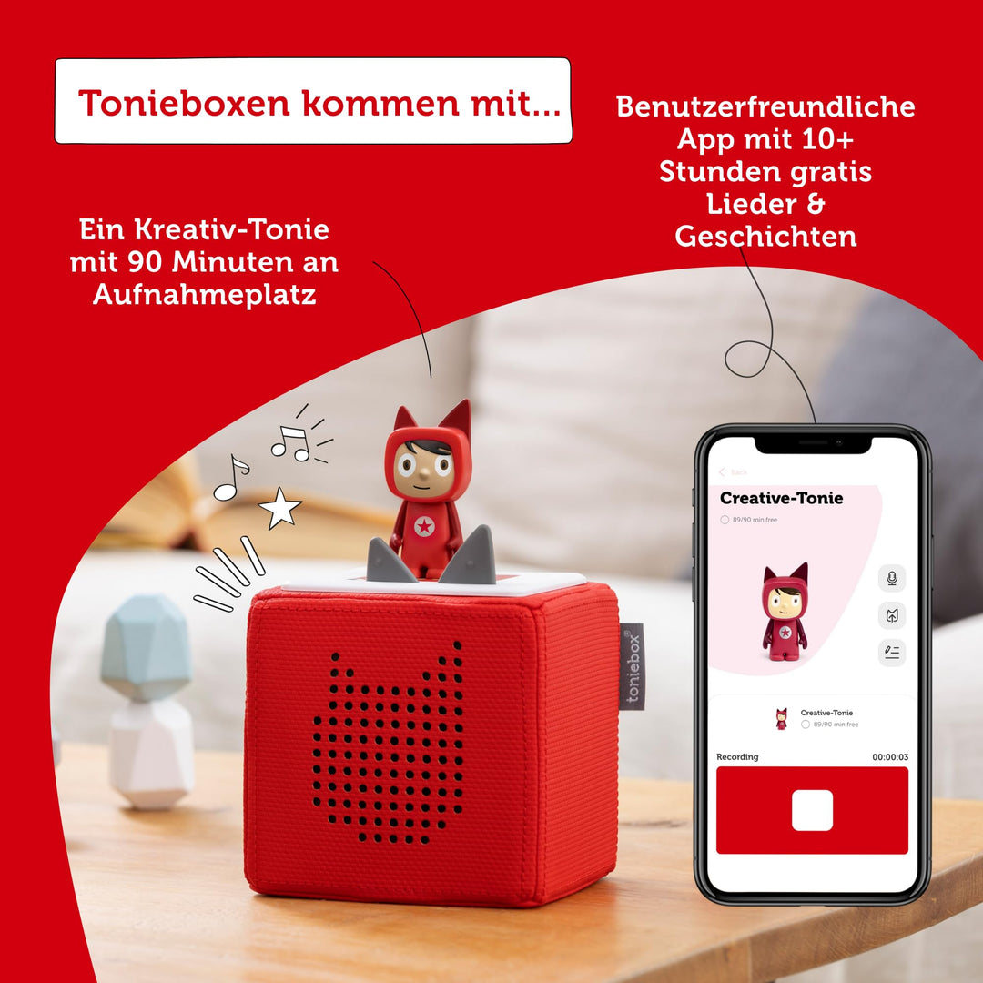 Toniebox Starterset Rot mit 4 Peppa Wutz Hörfiguren für Kinder - Bild 5