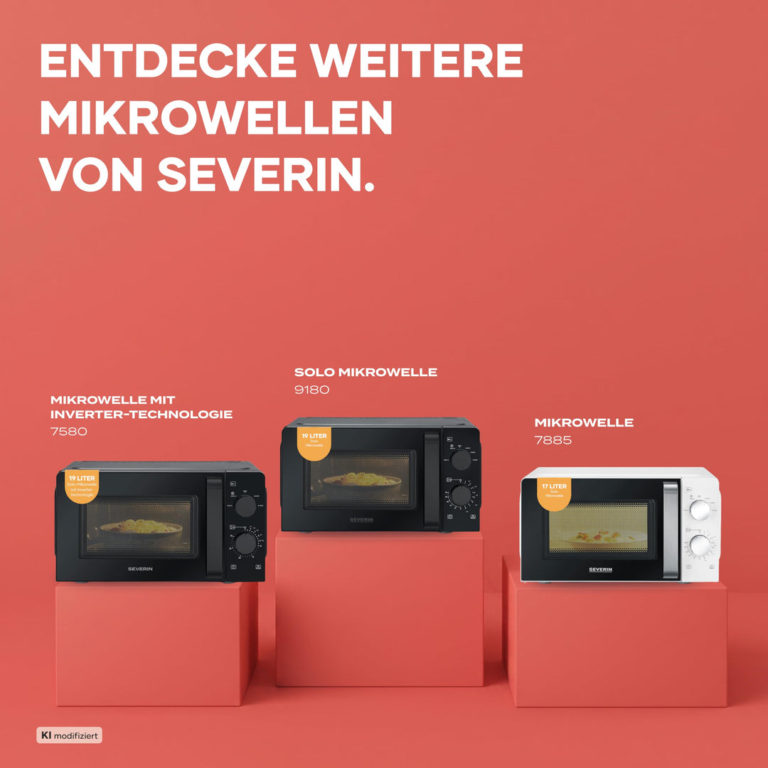 Mikrowelle Solo 700W 19L Drehteller 6 Leistungsstufen schwarz - Bild 10