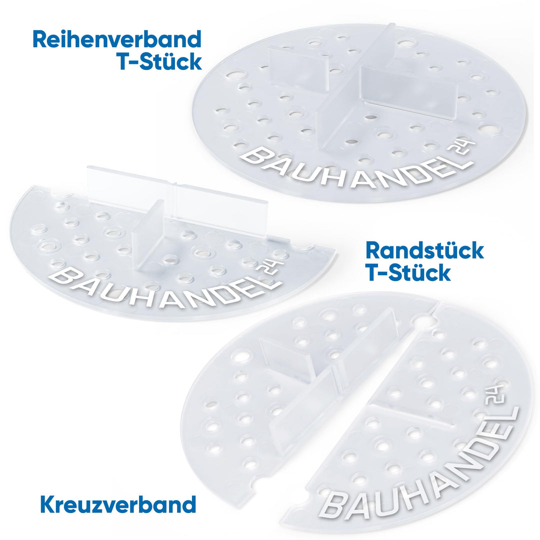 Fugenkreuze 3mm Terrassenplatten 100er-Set mit Teller Transparent - Bild 2