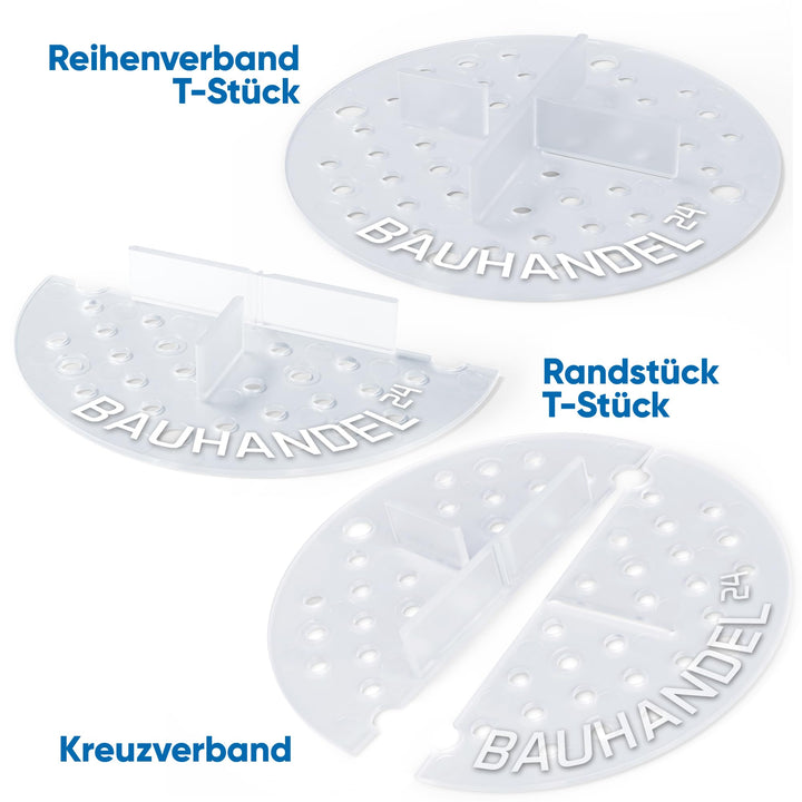 Fugenkreuze 3mm Terrassenplatten 100er-Set mit Teller Transparent - Bild 2