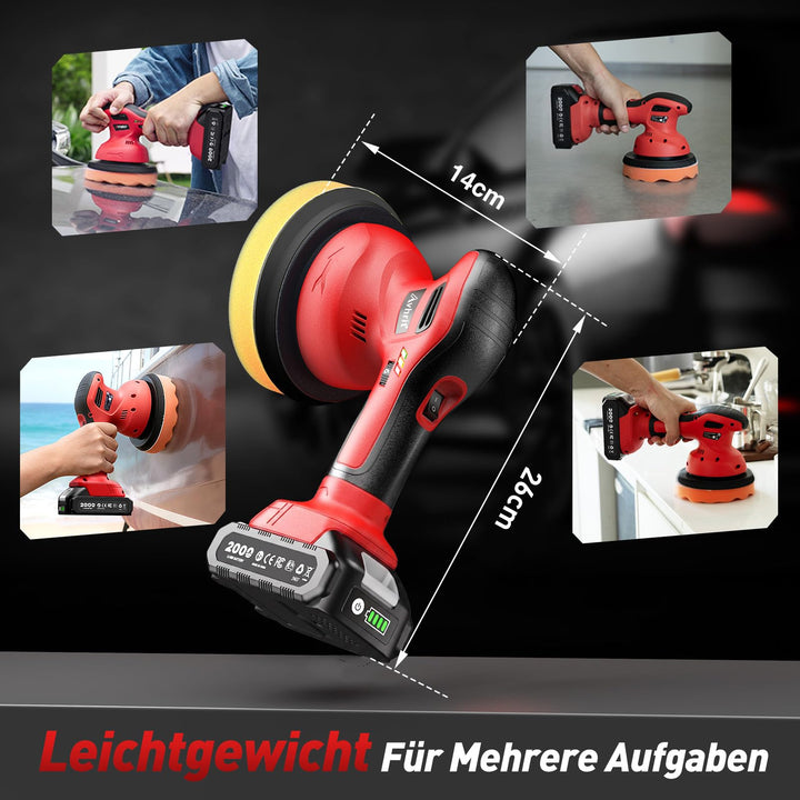 Akku-Exzenterpolierer 6 Zoll kabellos 2x21V mit Tragetasche - Bild 9