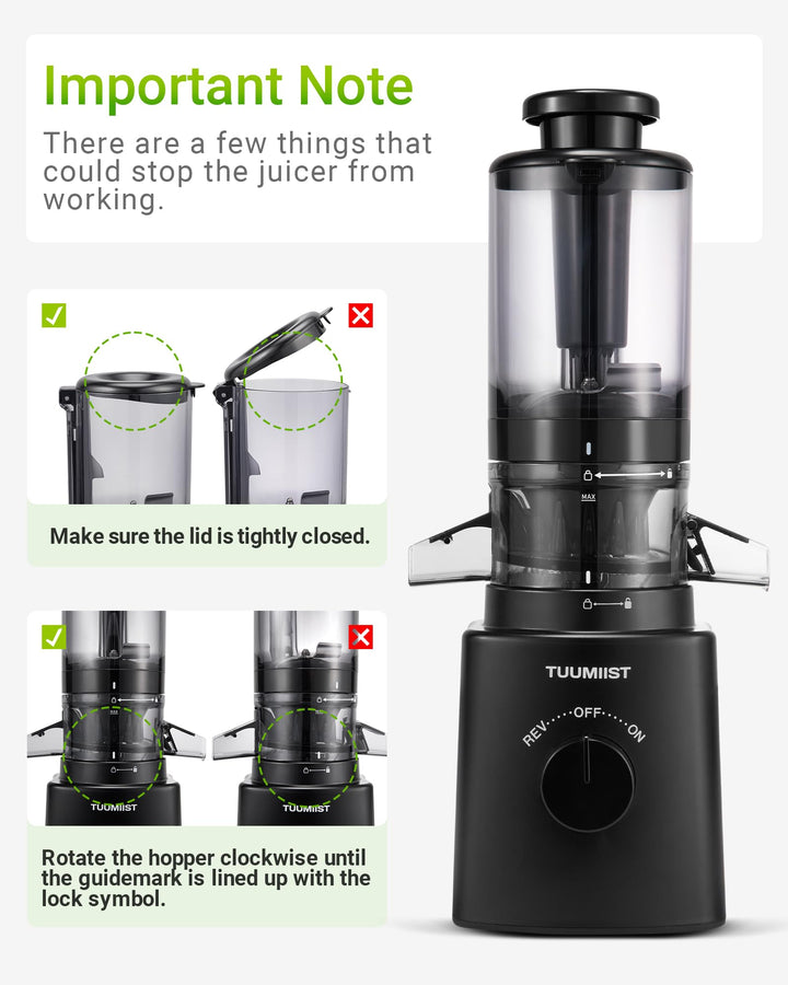 Slow Juicer 120mm Einfüllschacht 0,8L für ganze Früchte, Glanzschwarz - Bild 8
