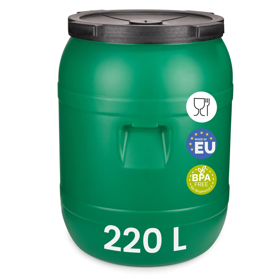 Weithalsfass 220 L Rund Lebensmittelecht Futtertonne Wassertank Grün