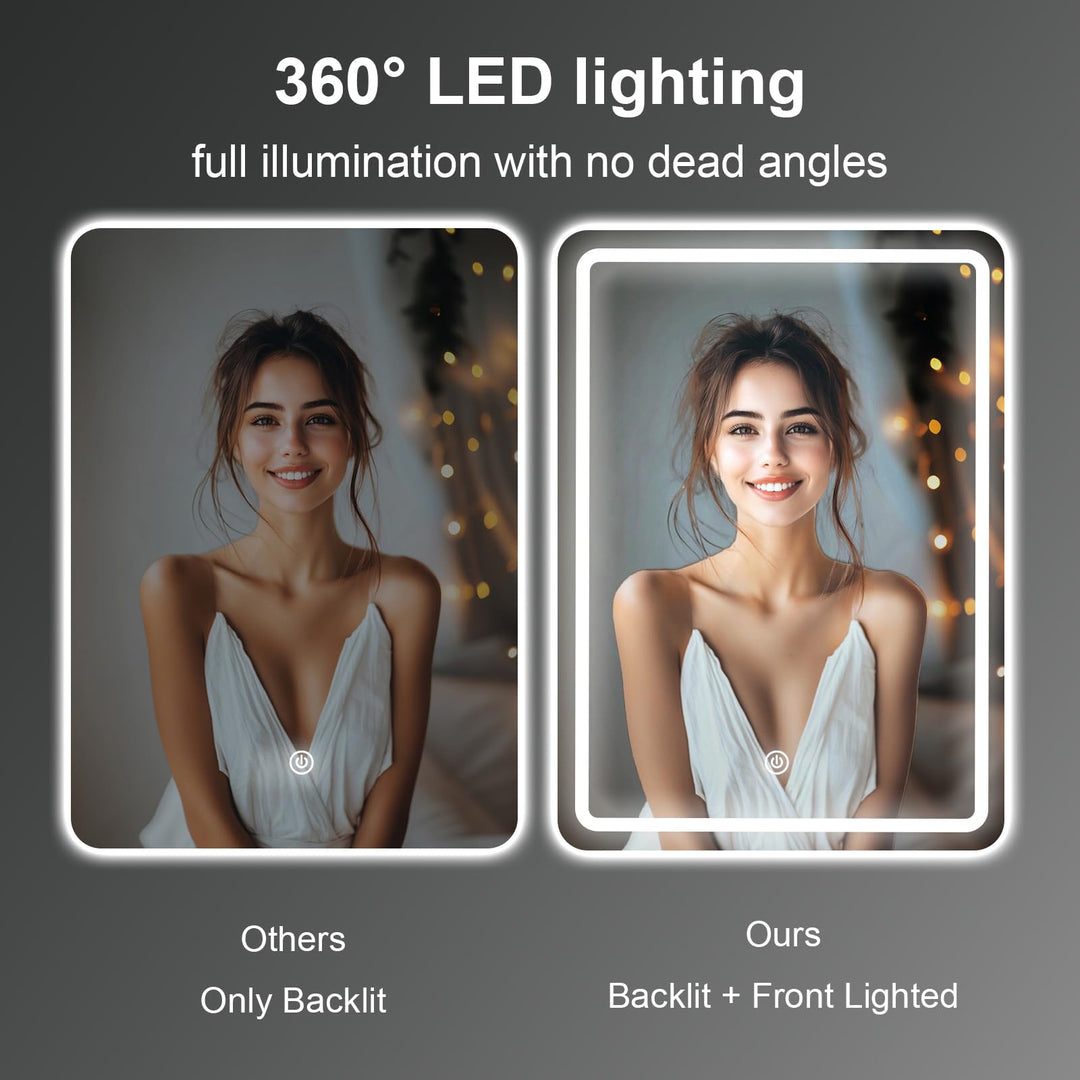 Badspiegel mit LED-Beleuchtung rahmenlos 60x45 cm dimmbar - Bild 2