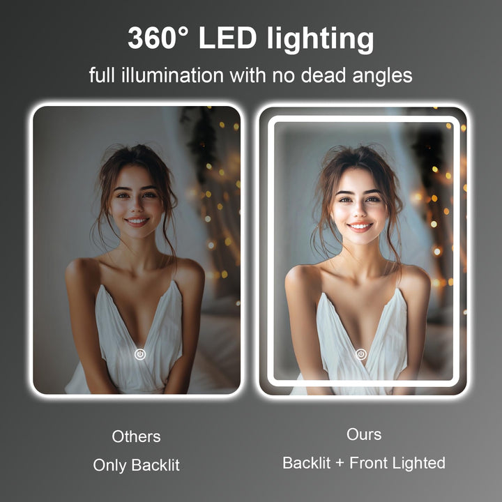 Badspiegel mit LED-Beleuchtung rahmenlos 60x45 cm dimmbar - Bild 2