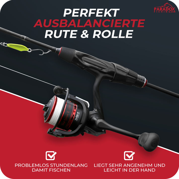 Ultralight Angelset Forellenrute 1,85m mit Rolle 1000 Spoon - Bild 3