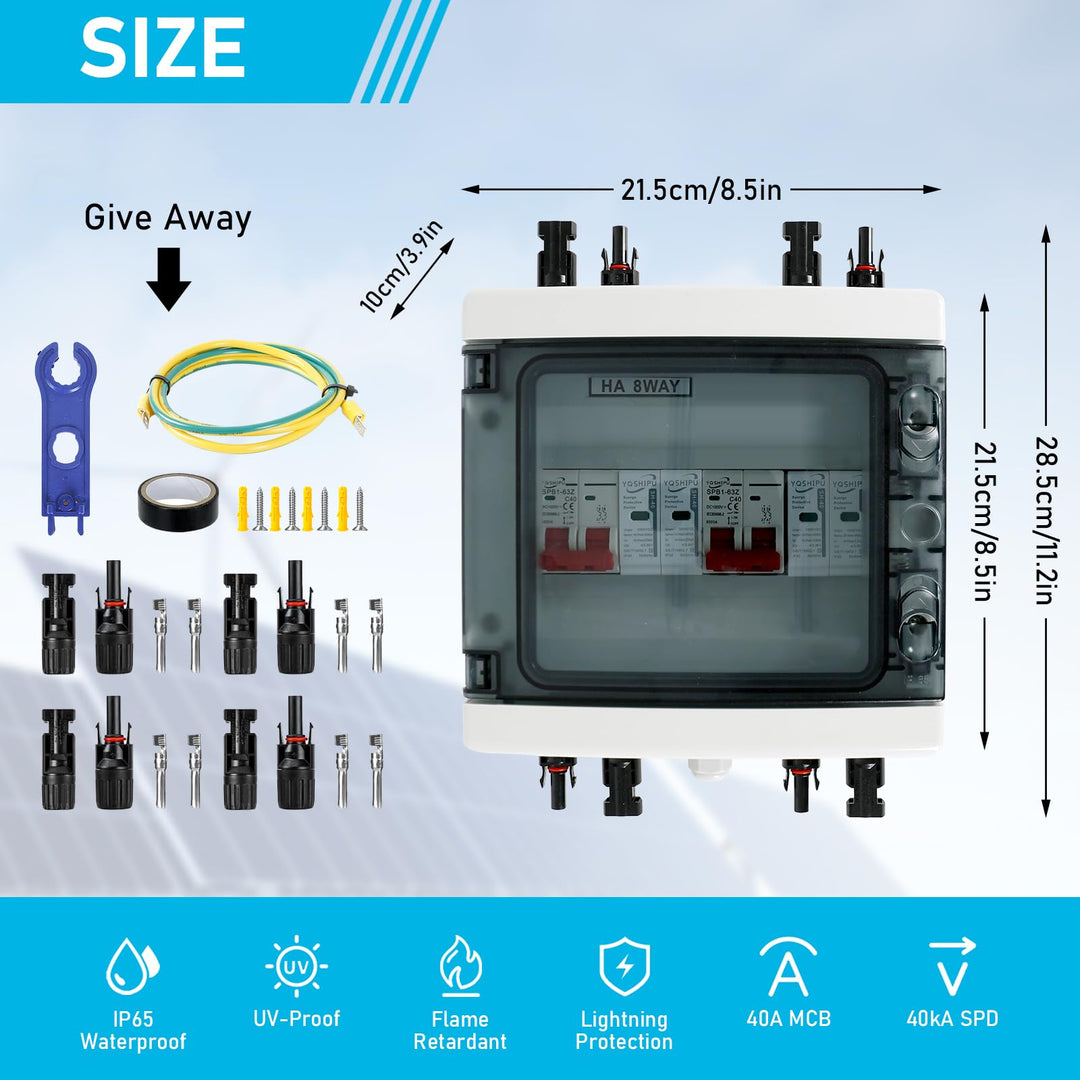 Überspannungsschutz Photovoltaik 2-in-2-out DC1000V 40A IP65 - Bild 5