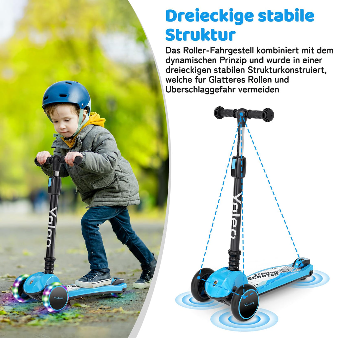 Dreirad-Scooter Kinder faltbar höhenverstellbar 58–82 cm ab 3 Jahre - Bild 5