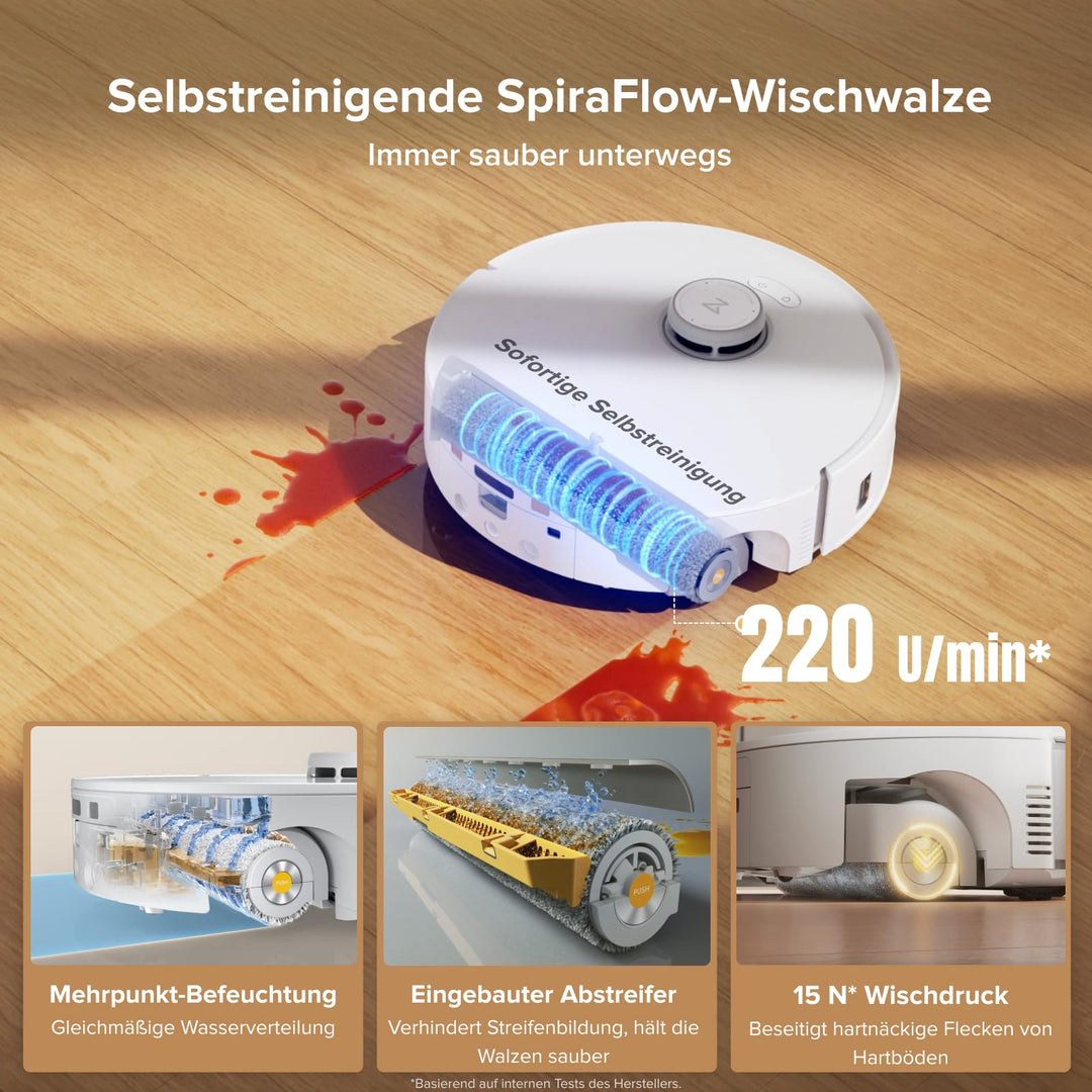 Saug- und Wischroboter 20.000 Pa mit Selbstreinigung und LiDAR - Bild 2