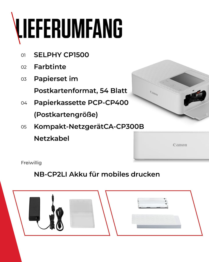 Fotodrucker WLAN Thermosublimation Postkartenformat mit 54 Blatt Papier - Bild 9