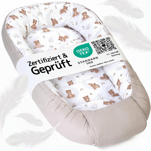 Babynest Neugeborene 100% Baumwolle OEKO-TEX 100x58cm Beige