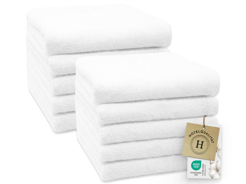 Handtücher 10er-Set 50x100 cm Baumwolle 450g/m² Hotelqualität weiss