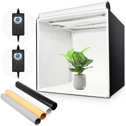 Fotobox LED 60x60x60 cm mit 192 LEDs CRI95+ und 4 Hintergründen