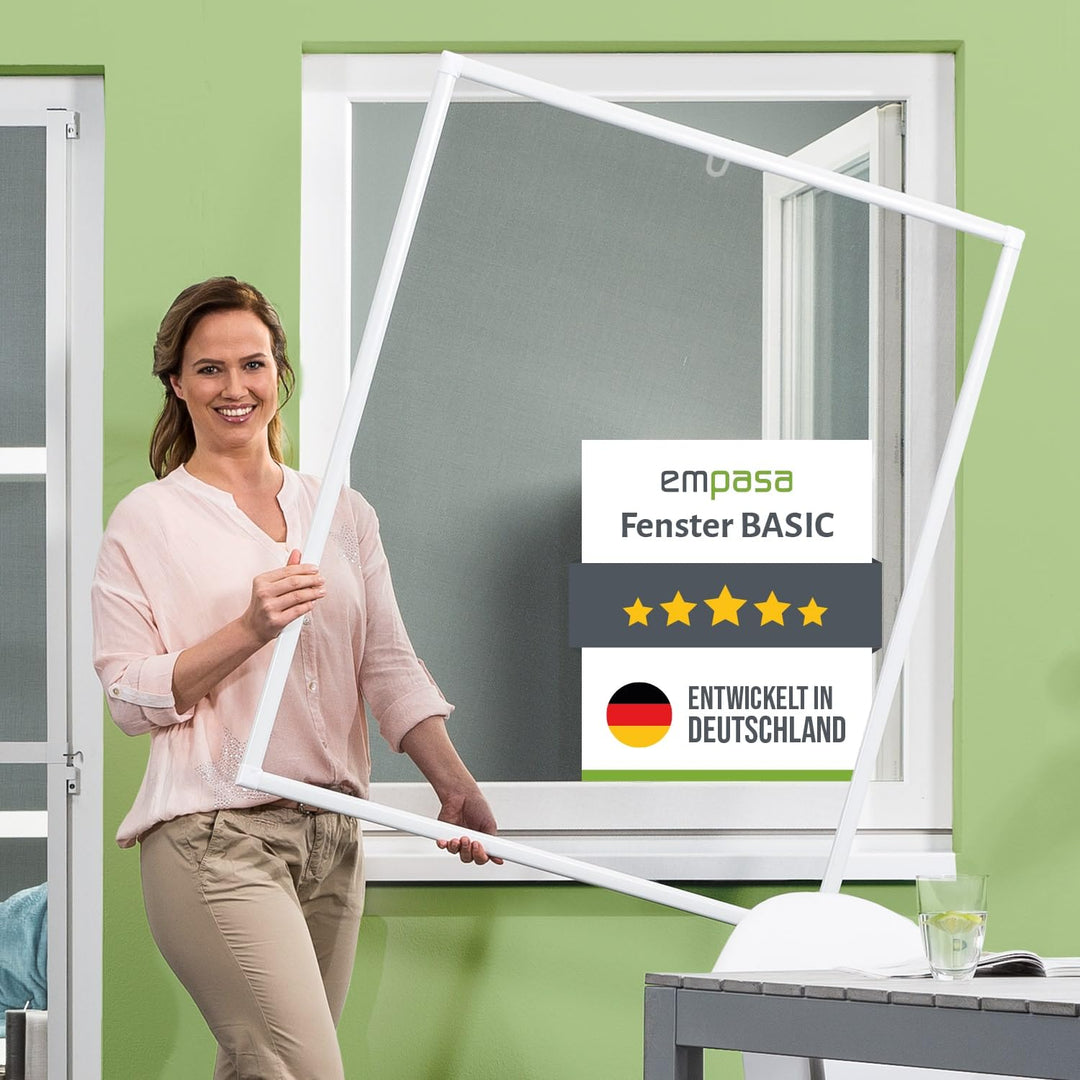 Insektenschutz Fenster mit Alurahmen ohne Bohren klemmbar weiss