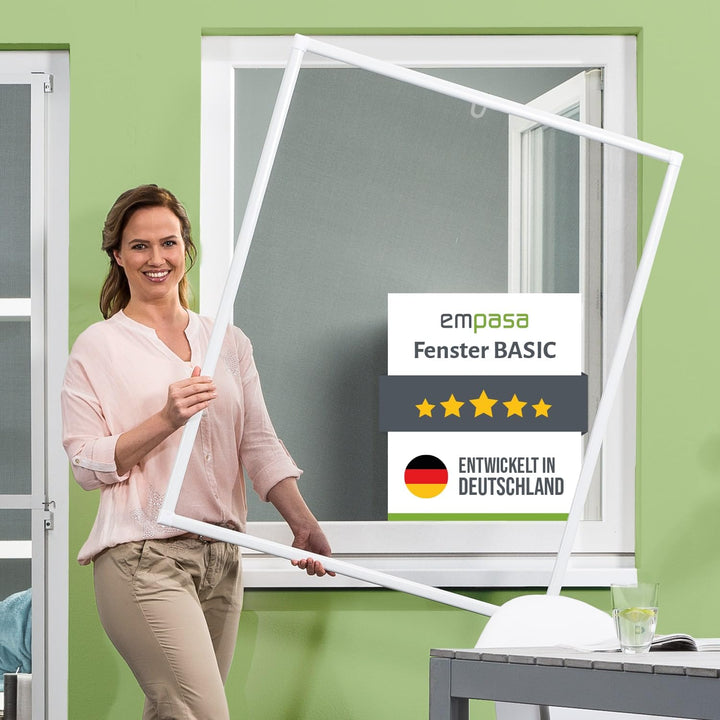 Insektenschutz Fenster mit Alurahmen ohne Bohren klemmbar weiss