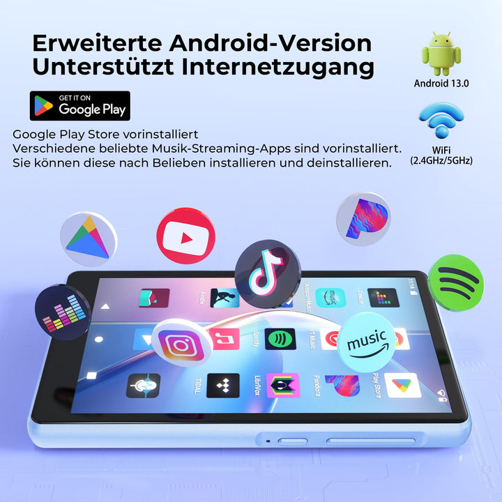 MP3 Player mit Spotify, WiFi &amp; Bluetooth 4.5 Zoll Touchscreen 96 GB - Bild 2