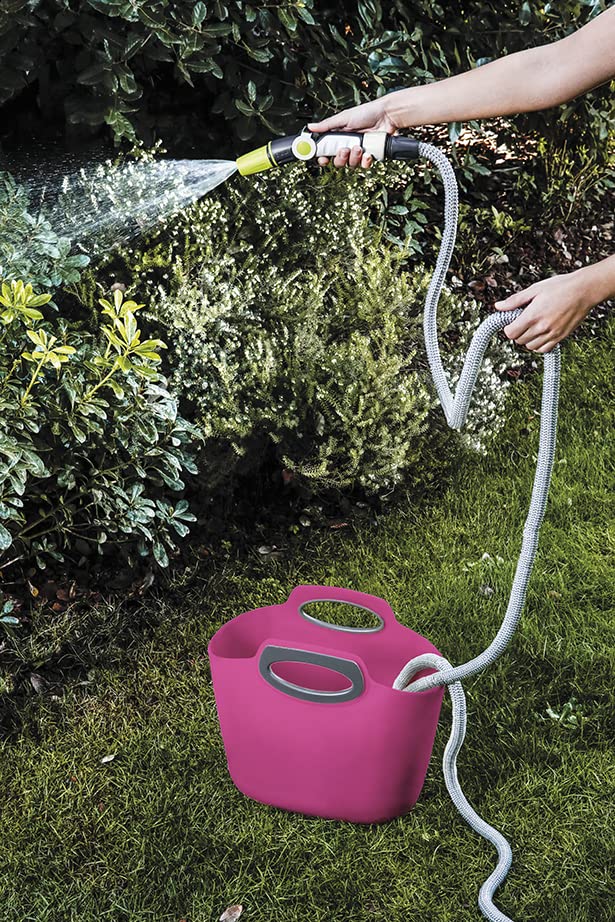 Ausziehbarer Gartenschlauch 10–30 m Set mit Brause und Tasche Pink - Bild 5