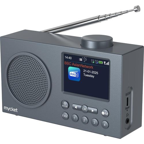 DAB+ Radio tragbar Bluetooth 5.0 UKW 2200mAh Akku Dual Wecker