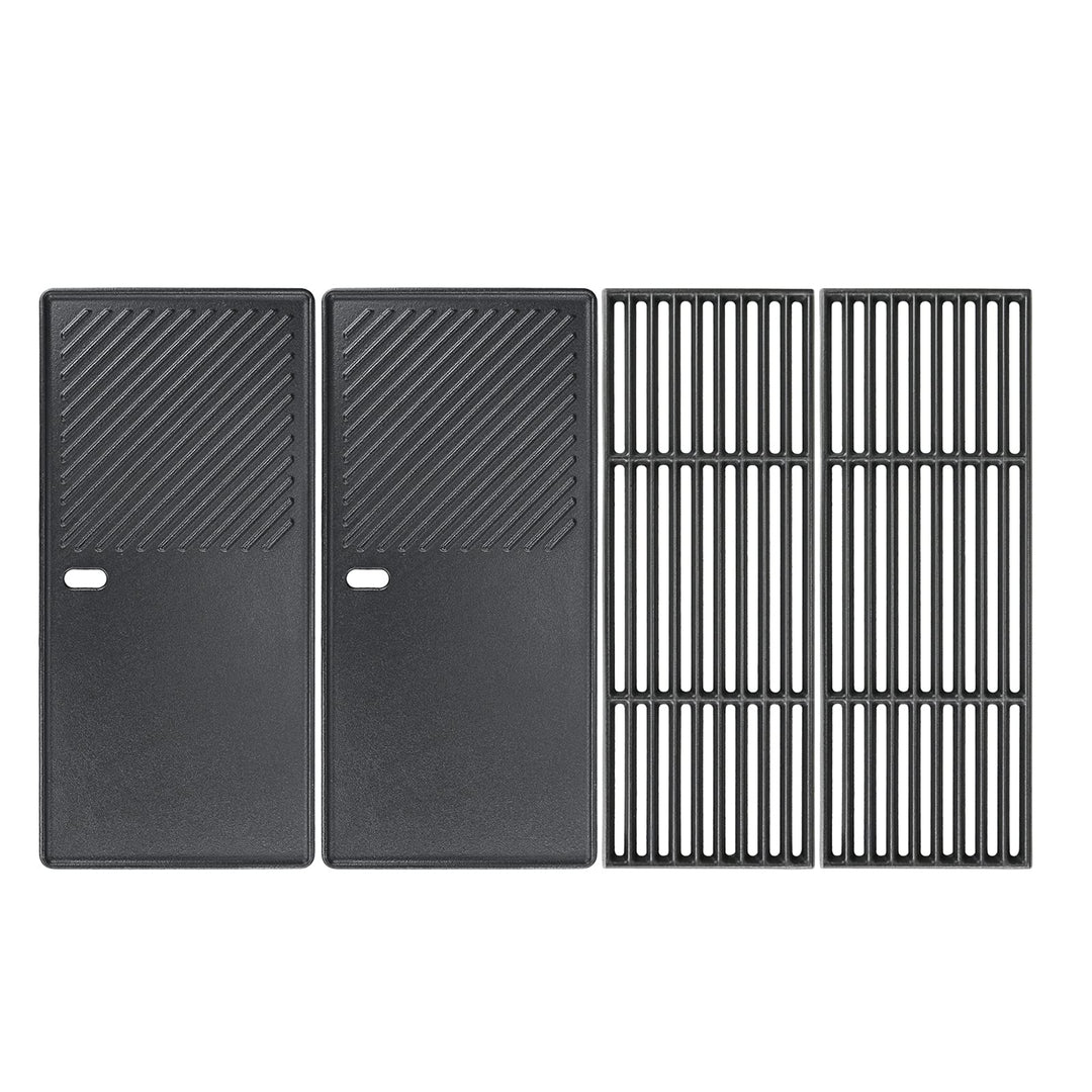 Gusseisenrost und Grillplatte 43x72,5cm fuer 4-Brenner Gasgrills