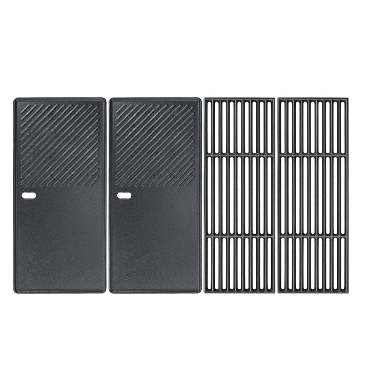 Gusseisenrost und Grillplatte 43x72,5cm fuer 4-Brenner Gasgrills