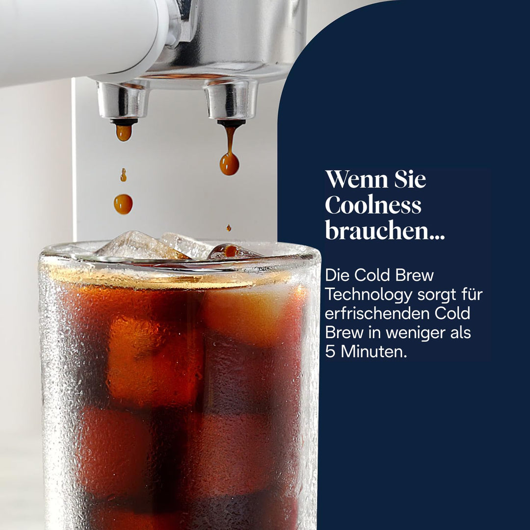 Siebträgermaschine mit Cold Brew Funktion kompakt weiss - Bild 5