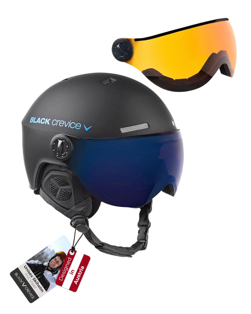 Skihelm mit Visier Pilotenstyle 2 Visiere inkl. Helmtasche Gr. S