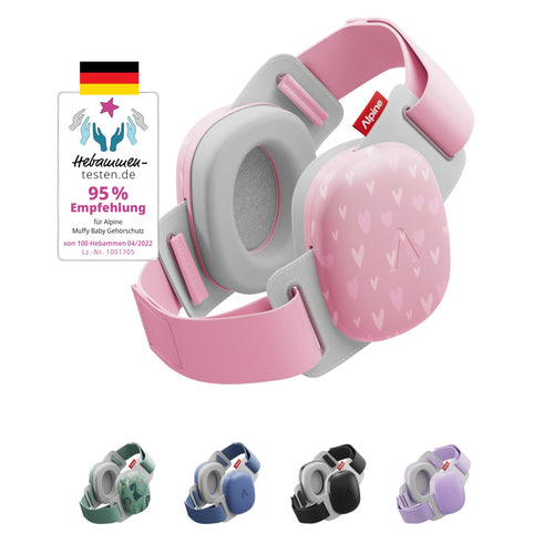 Gehörschutz Baby Herzen 24 dB für Kleinkinder bis 5 Jahre