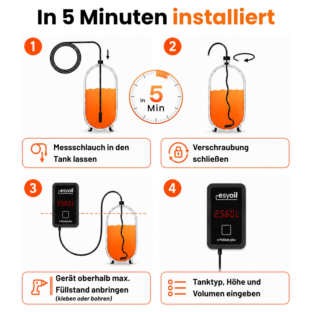 Heizöltank Füllstandsanzeige digital für 500–9.999 L Öltanks - Bild 5
