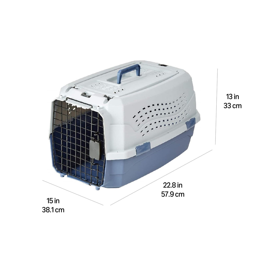 Hundebox zweitürig mit Belüftung 58x38x33 cm Blau - Bild 11