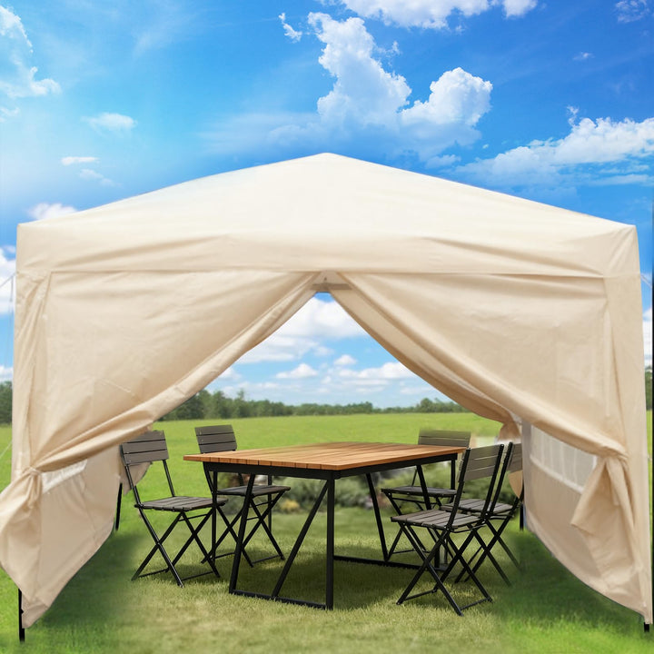 Faltpavillon 3x3m mit 4 Seitenwänden Stahl UV50+ höhenverstellbar - Bild 7