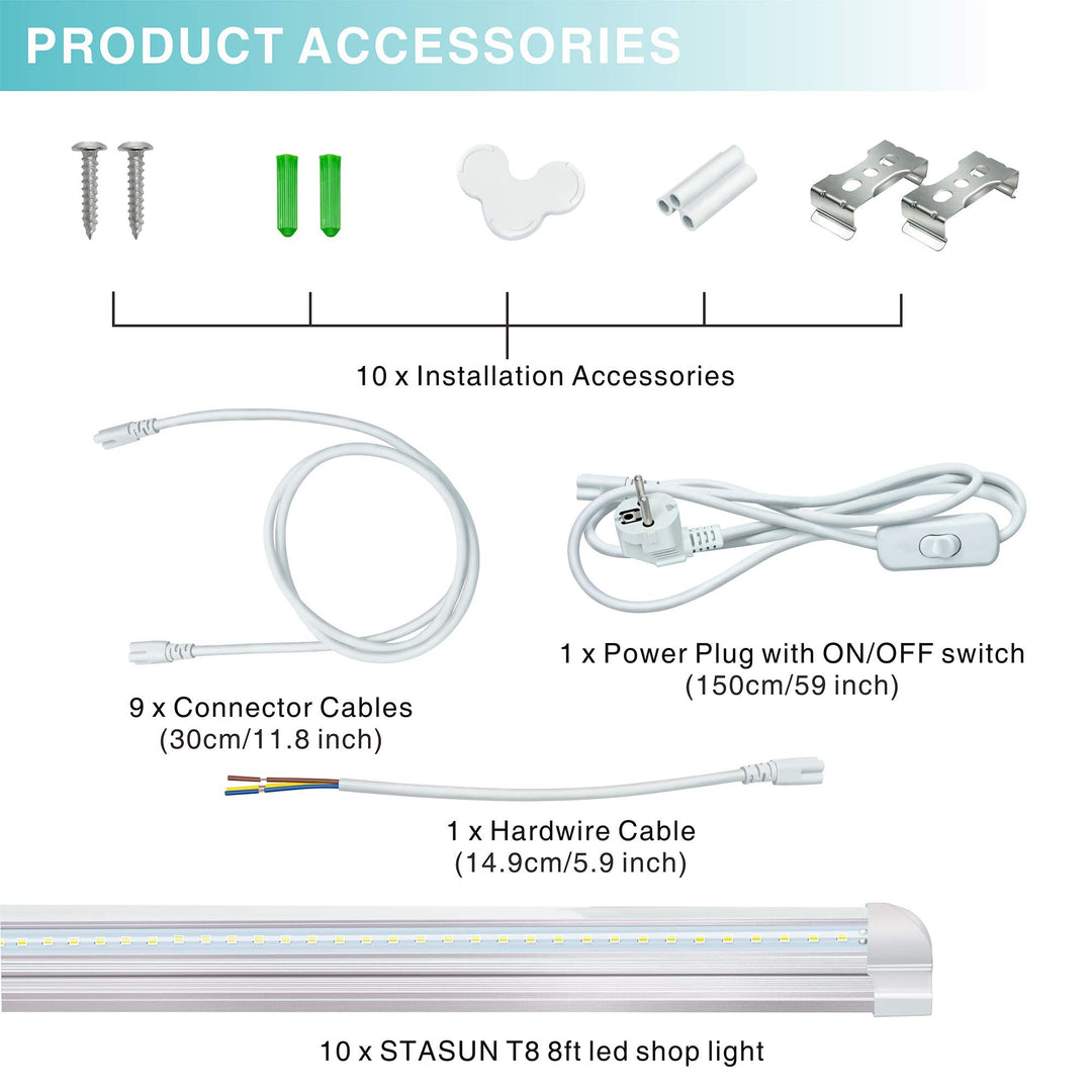 LED Feuchtraumleuchte 150cm 40W 5200lm verknüpfbar 10er-Pack - Bild 5
