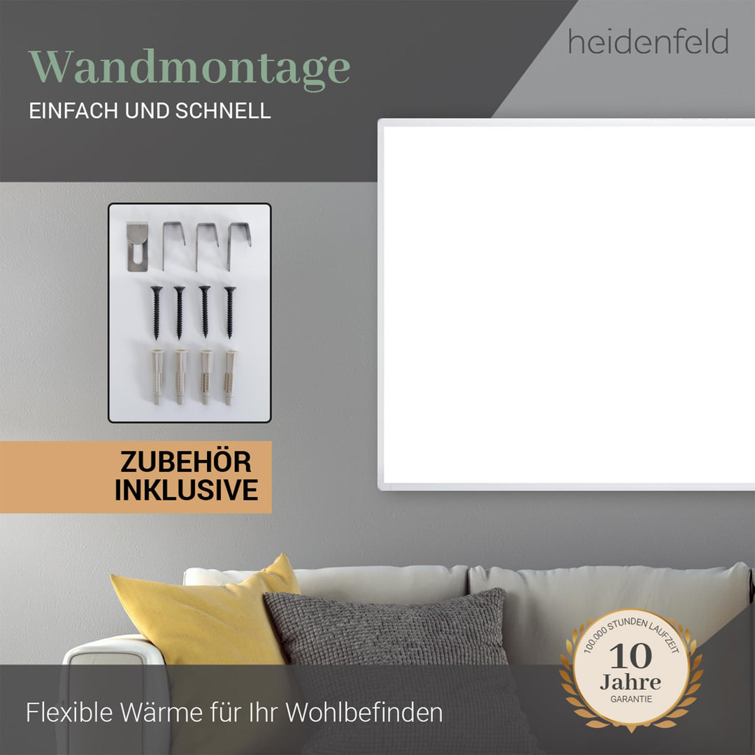 Infrarotheizung 1000 Watt fuer Raeume bis 25 m² mit Thermostat - Bild 8