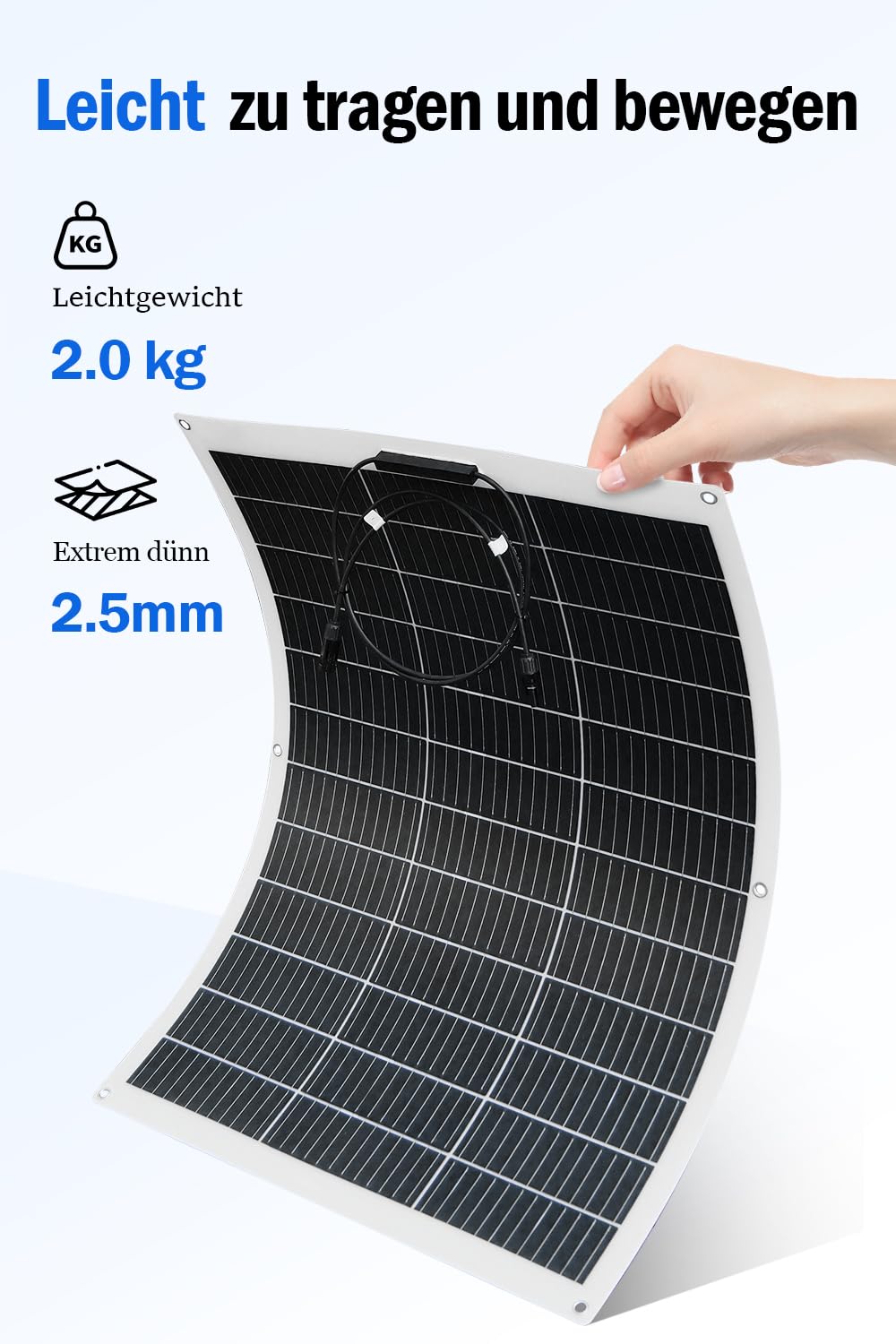 Flexibles Solarpanel 130W Monokristallin für Wohnmobil Boot Auto - Bild 4