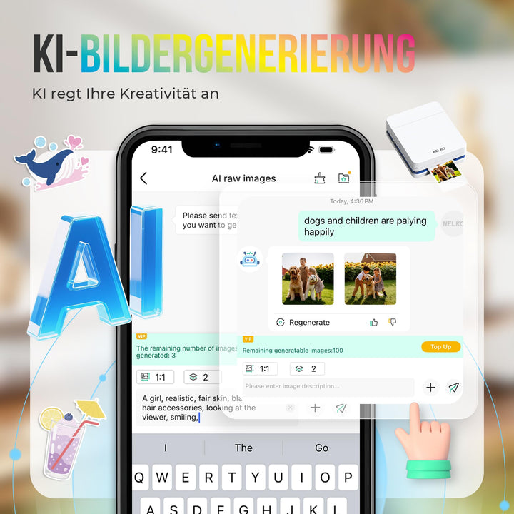 Fotodrucker fuer Smartphone kompakt weiss mit Bluetooth - Bild 5