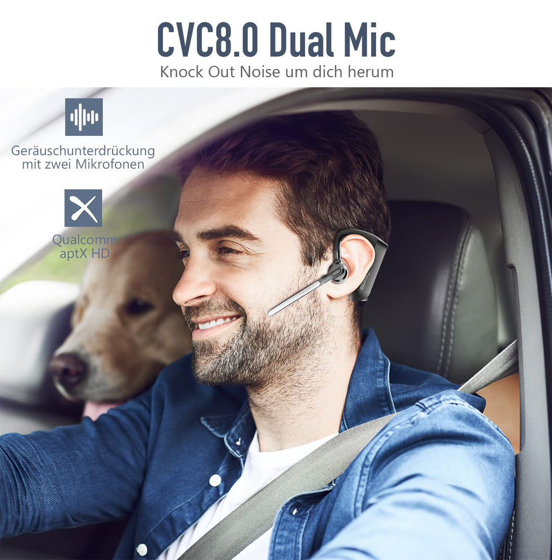 Bluetooth Headset In-Ear 80h Akkulaufzeit CVC 8.0 ENC Mikrofon - Bild 5