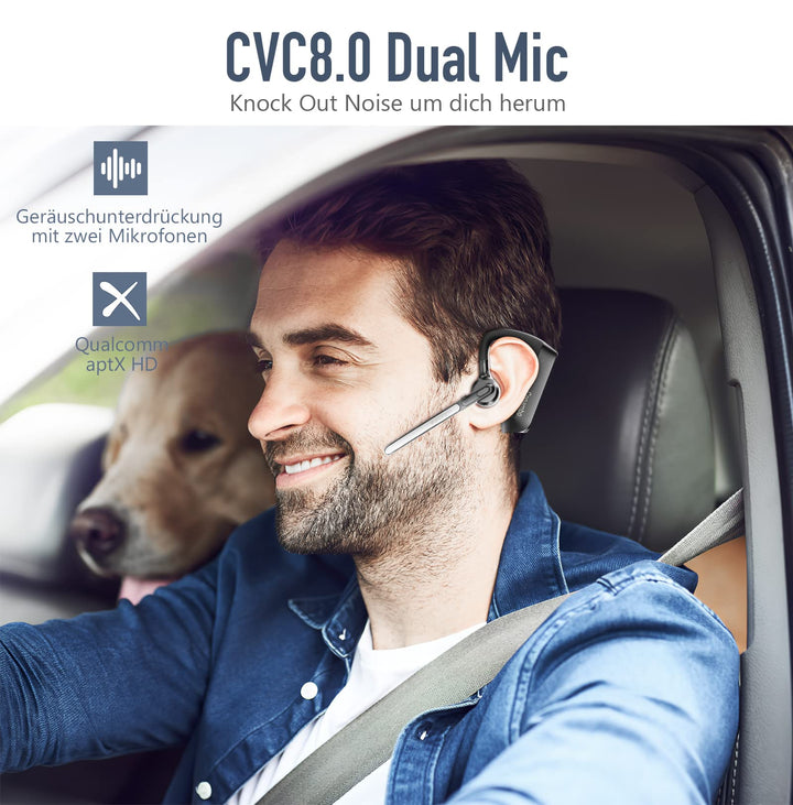 Bluetooth Headset In-Ear 80h Akkulaufzeit CVC 8.0 ENC Mikrofon - Bild 5