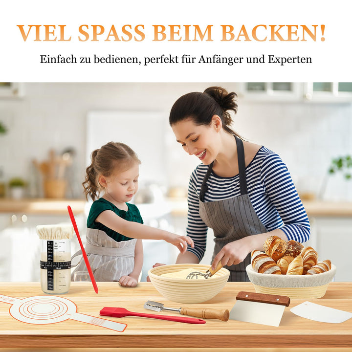 Sauerteig Starter Set mit Gärkörbchen rund &amp; oval 13-teilig - Bild 7