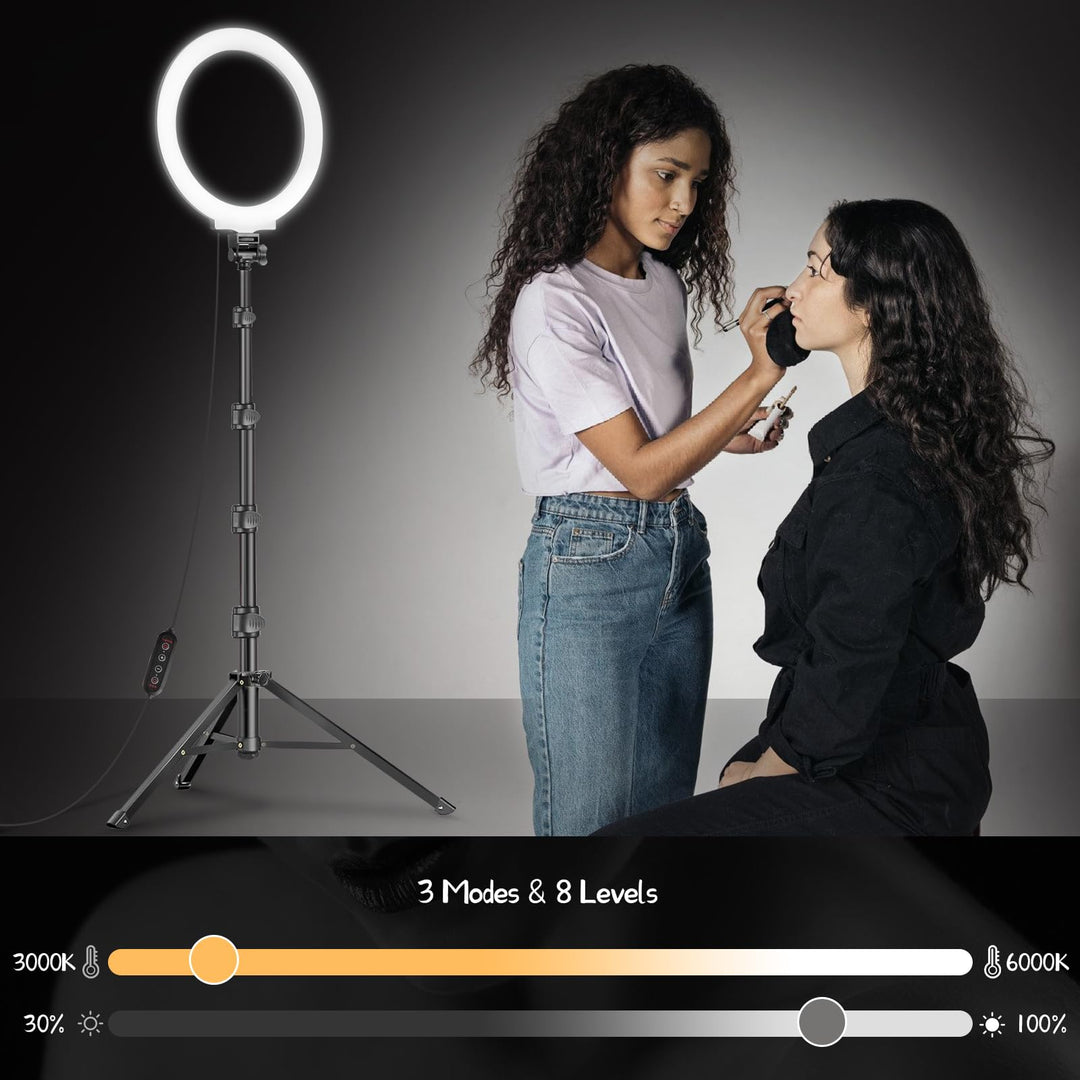 Ringlicht 10 Zoll RGB mit Stativ und Handyhalter dimmbar - Bild 2