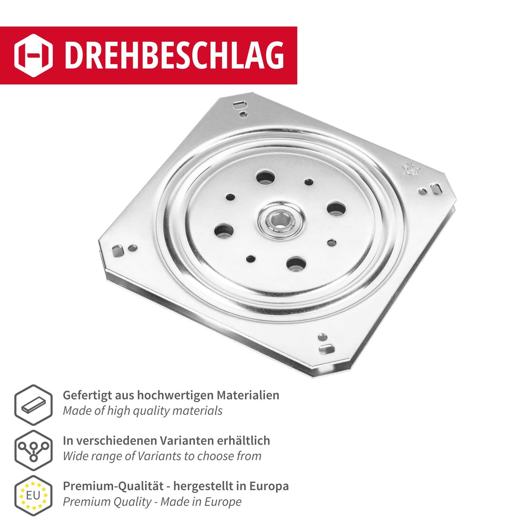 Drehteller Stahl verzinkt 155x155 mm Schwerlast 150 kg kugelgelagert - Bild 2