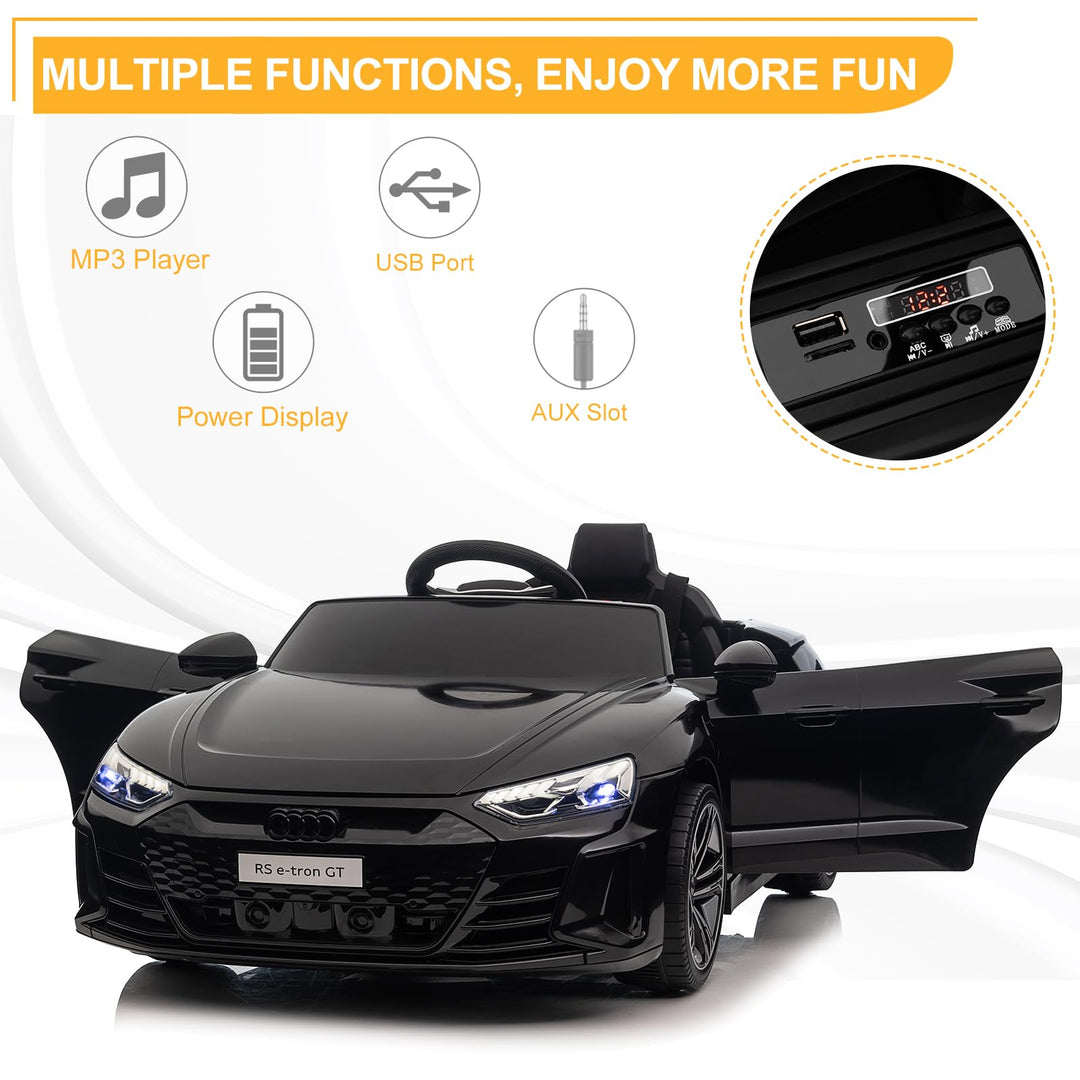 Elektroauto Kinder 12V mit Fernbedienung 2,4 GHz LED schwarz - Bild 6