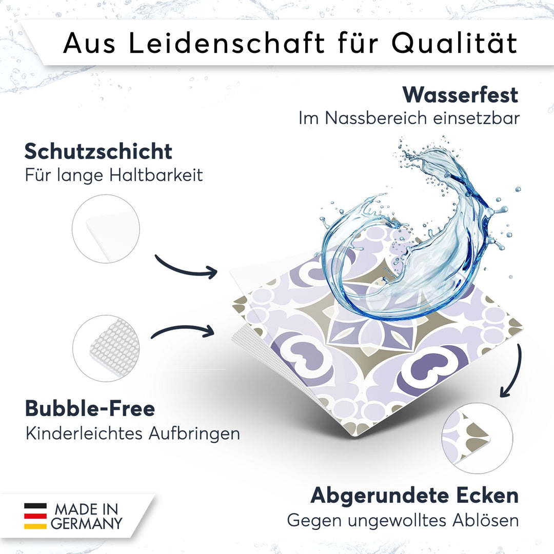 Fliesensticker Mosaik Vinyl selbstklebend 10x10 cm 36-teilig Bad Küche - Bild 4
