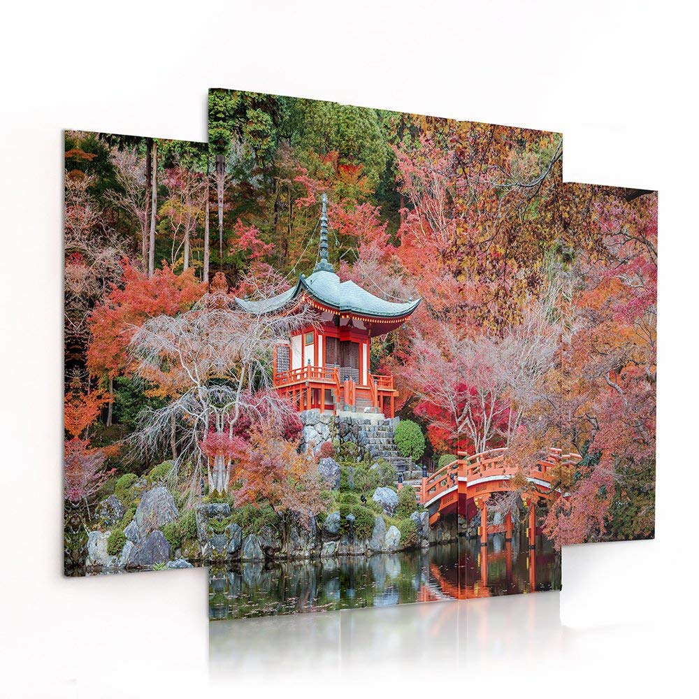 Leinwandbild 5-teilig Japanischer Garten Rot 150x100 cm Canvas - Bild 2