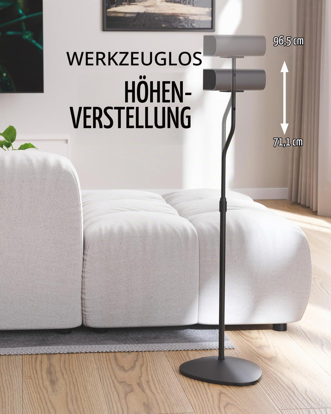Lautsprecherständer höhenverstellbar 71–97 cm für kleine Lautsprecher - Bild 4