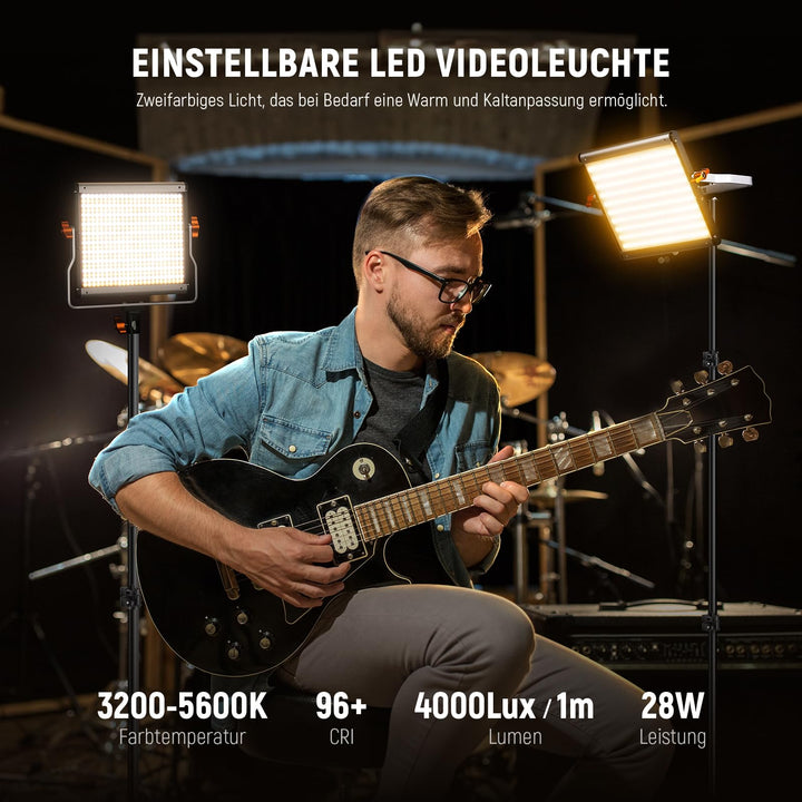 LED Videolicht Set 2er Bi-Color 480 LEDs 3200K-5600K dimmbar - Bild 2
