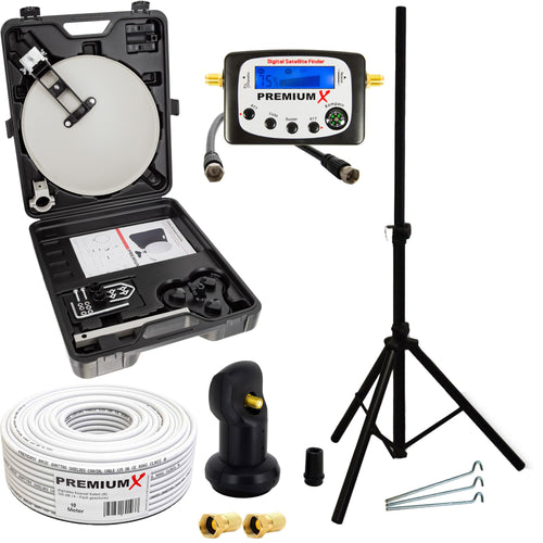 Camping SAT-Anlage im Koffer mit Stativ, SAT-Finder & 10m Kabel