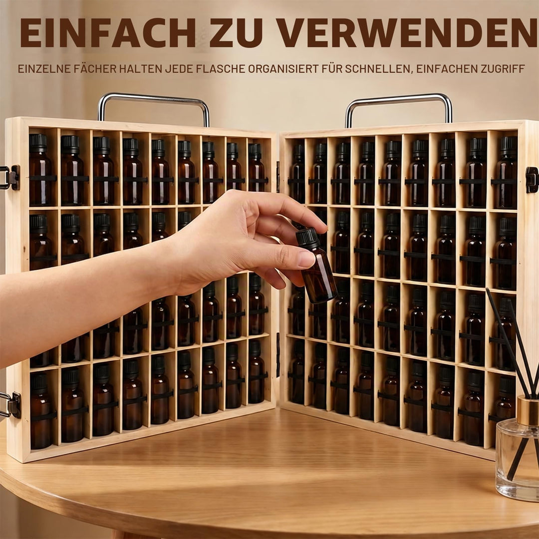 Aufbewahrungsbox Holz für 72 Fläschchen – Ätherische Öle - Bild 6