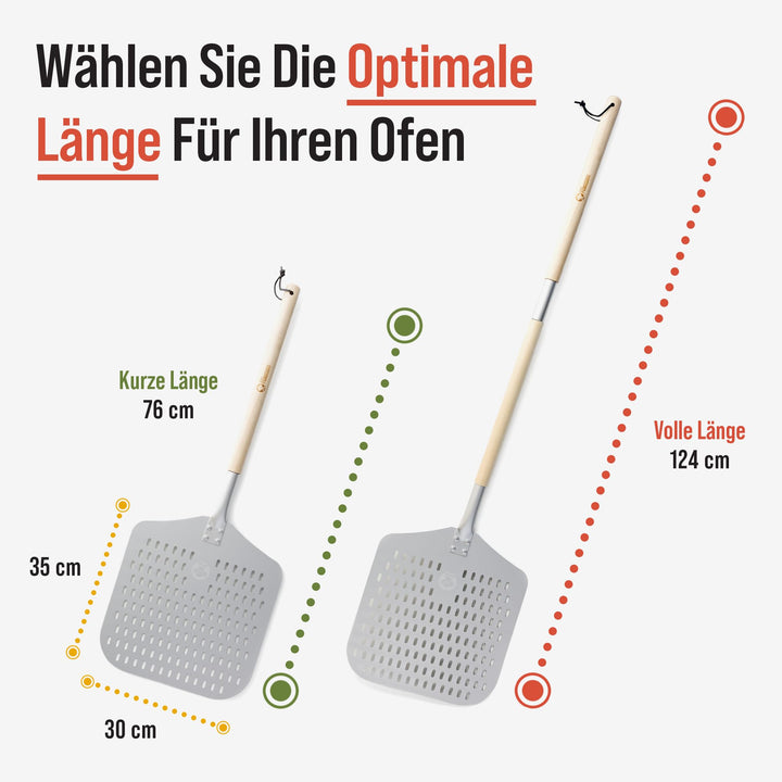 Pizzaschieber perforiert Aluminium mit Buchenholzgriff 124 cm - Bild 3